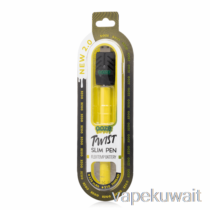 Ooze Slim Twist Pen 2.0 بطارية مرنة درجة الحرارة نظام جراب Vape أصفر اللون